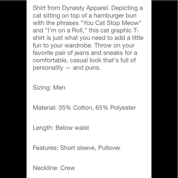 Cat Pun Shirt NWT - XL - blue - grey tabby - Picture 5 of 8